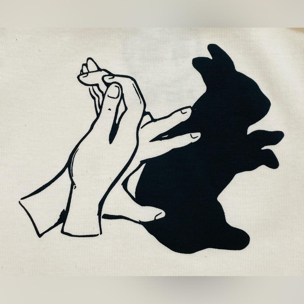 EUC Savage Seeds Bunny Hand Shadow Puppet Organic Cotton Bodysuit 6-12M - Picture 2 of 9